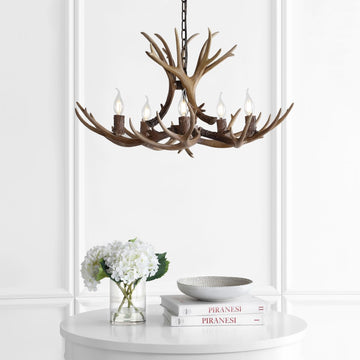 Eldora Adjustable Resin Antler LED Chandelier - JONATHAN Y